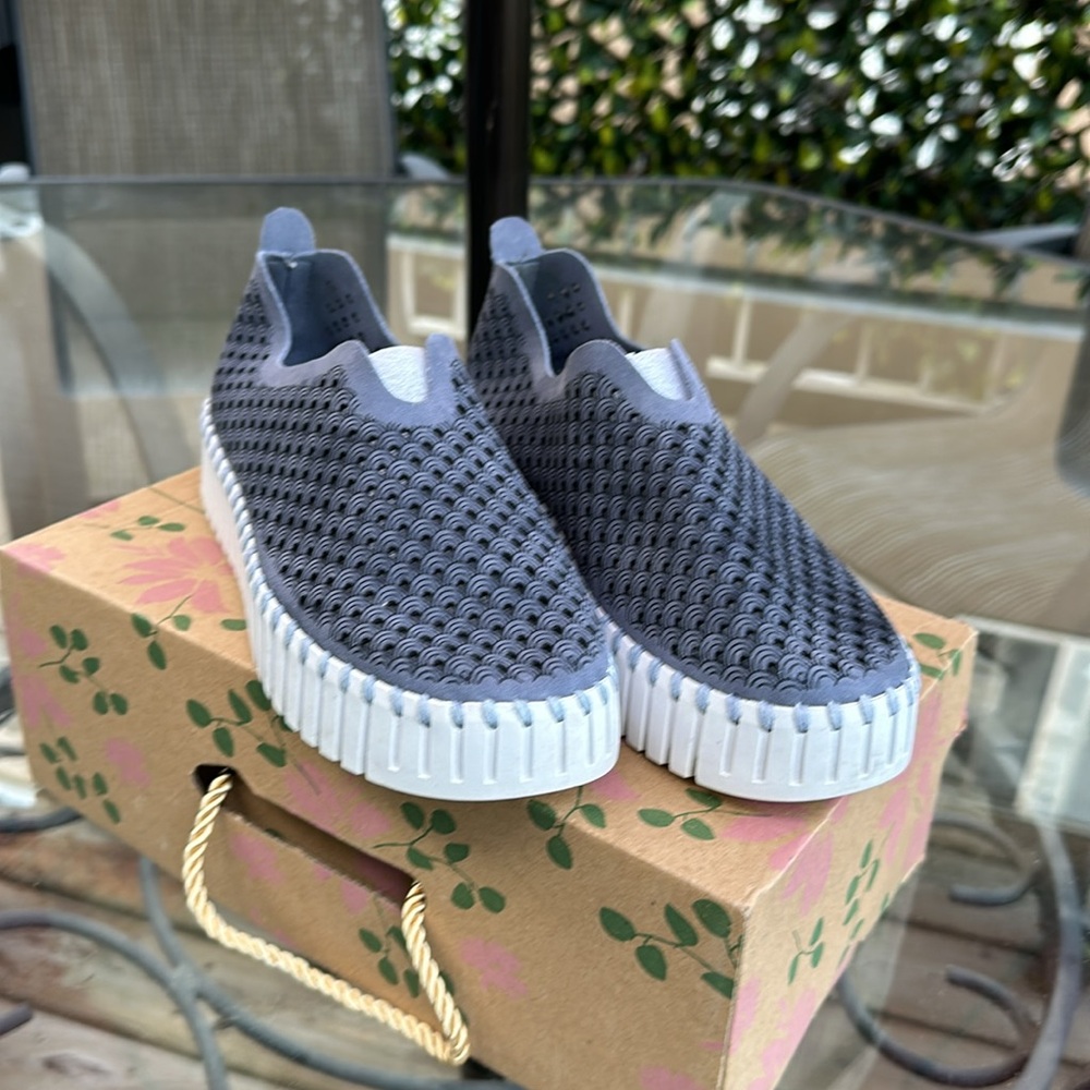 ILSE JACOBSEN PLATEAU Tulip Blue Platform Shoe